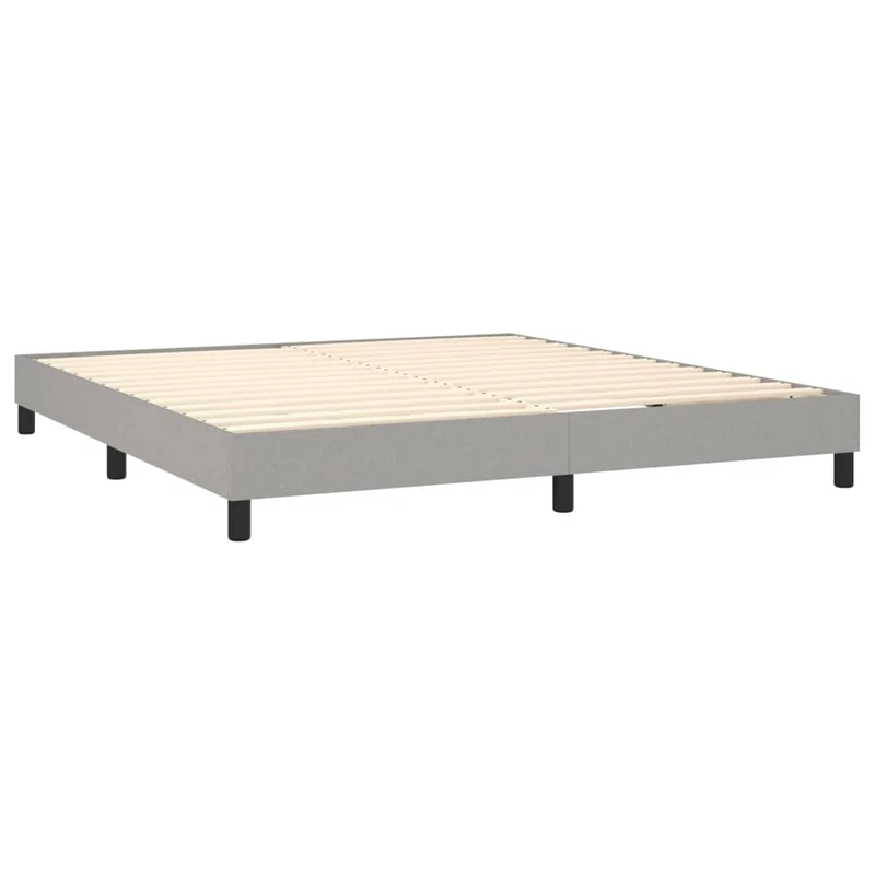 Sommier à lattes sur pieds cadre de lit 160x200 cm tissu gris clair TDL0207188