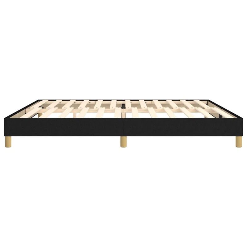 Sommier à lattes sur pieds cadre de lit 200x200 cm tissu noir TDL0206992