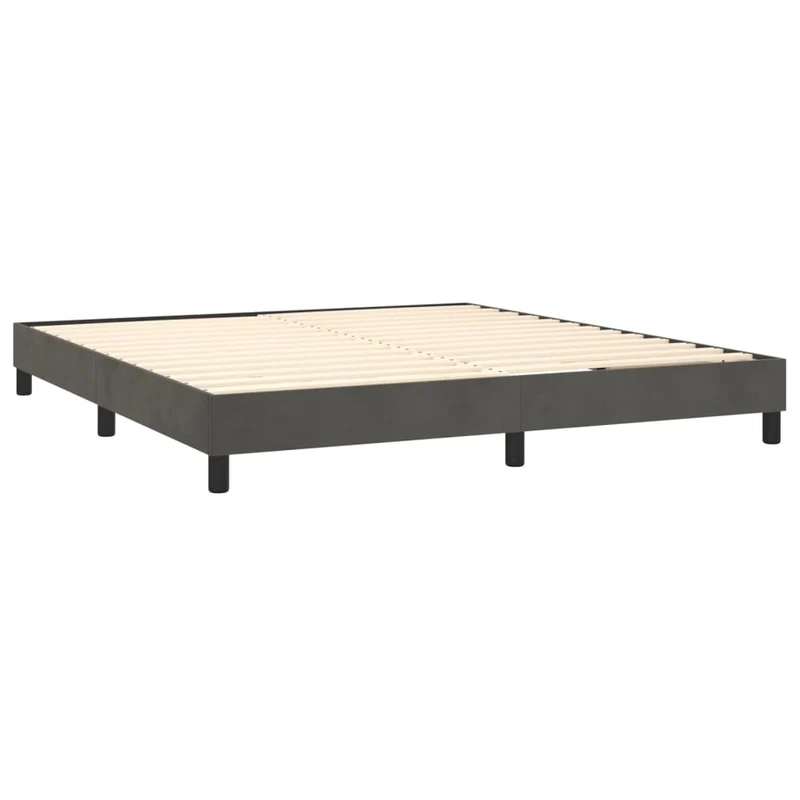 Cadre de lit LED avec sommier tête de lit matelas surmatelas 160x200 cm tissu velours gris foncé TDL0207697