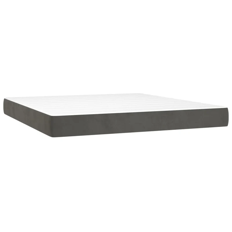 Cadre de lit LED avec sommier tête de lit matelas surmatelas 160x200 cm tissu velours gris foncé TDL0207697