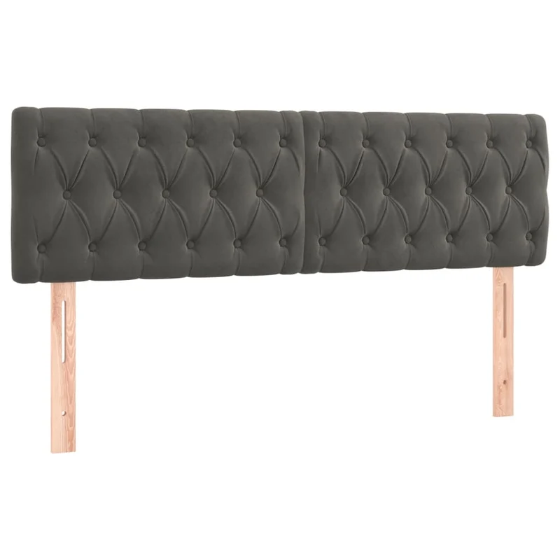 Cadre de lit LED avec sommier tête de lit matelas surmatelas 160x200 cm tissu velours gris foncé TDL0207697