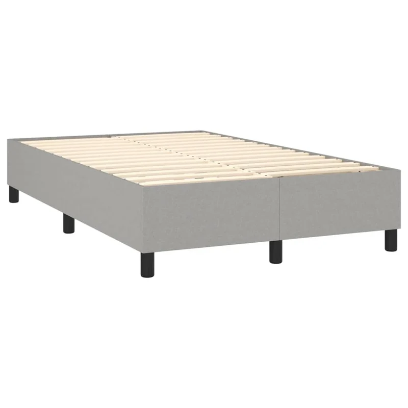 Sommier à lattes sur pieds cadre de lit 120x200 cm tissu gris clair TDL0207204