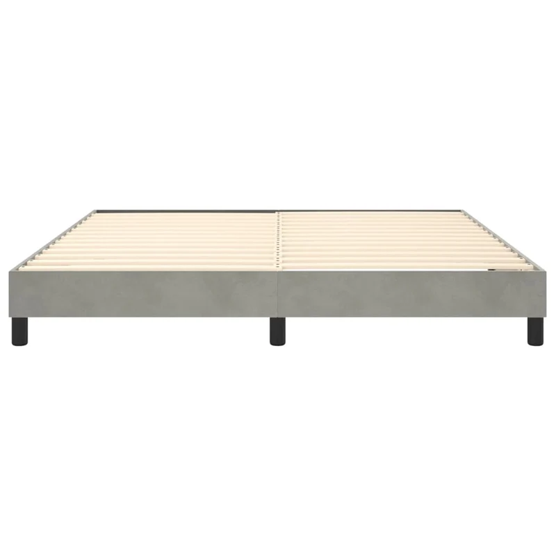 Sommier à lattes sur pieds cadre de lit 180x200 cm tissu velours gris clair TDL0207178