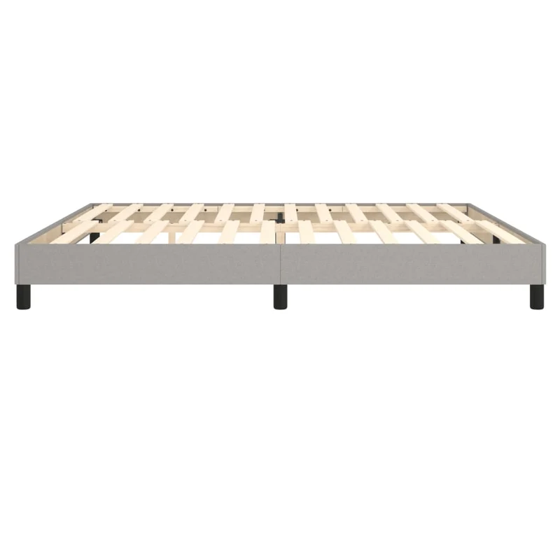 Sommier à lattes sur pieds cadre de lit 200x200 cm tissu gris clair TDL0207173
