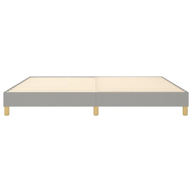 Sommier à lattes sur pieds cadre de lit 200x200 cm tissu gris clair TDL0207174