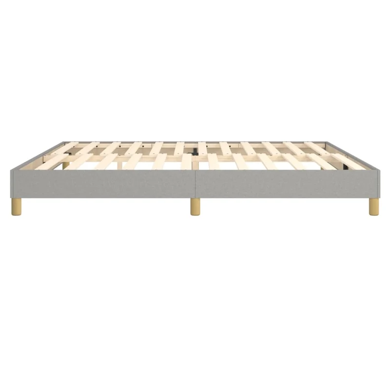 Sommier à lattes sur pieds cadre de lit 200x200 cm tissu gris clair TDL0207174