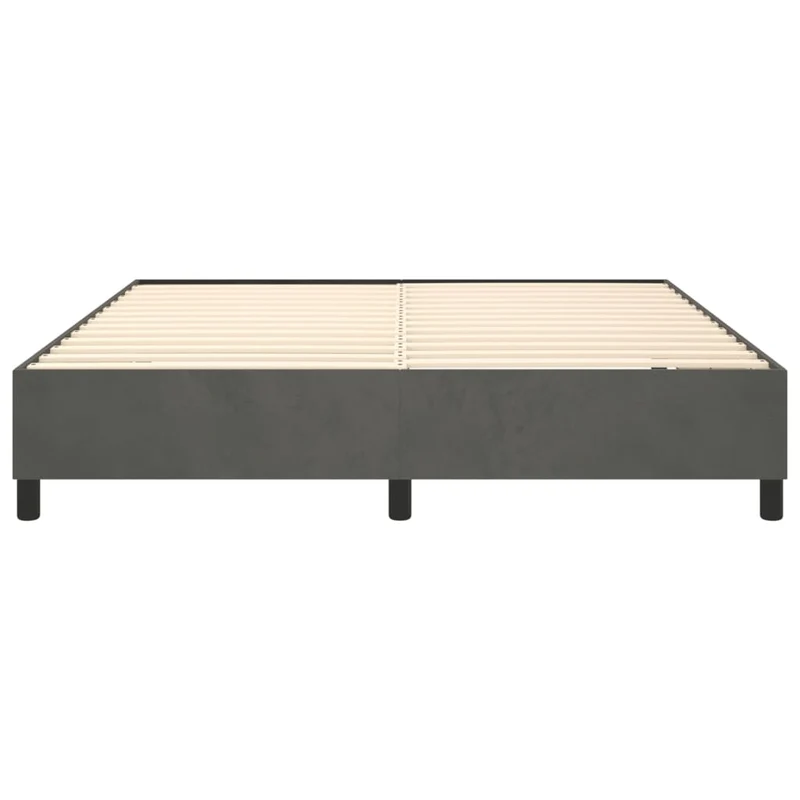 Sommier à lattes sur pieds cadre de lit 180x200 cm tissu velours gris foncé TDL0207117