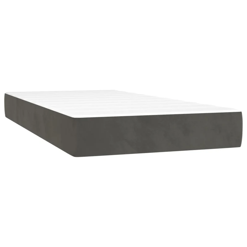 Cadre de lit LED avec sommier tête de lit matelas 80x200cm tissu velours gris foncé TDL0208277