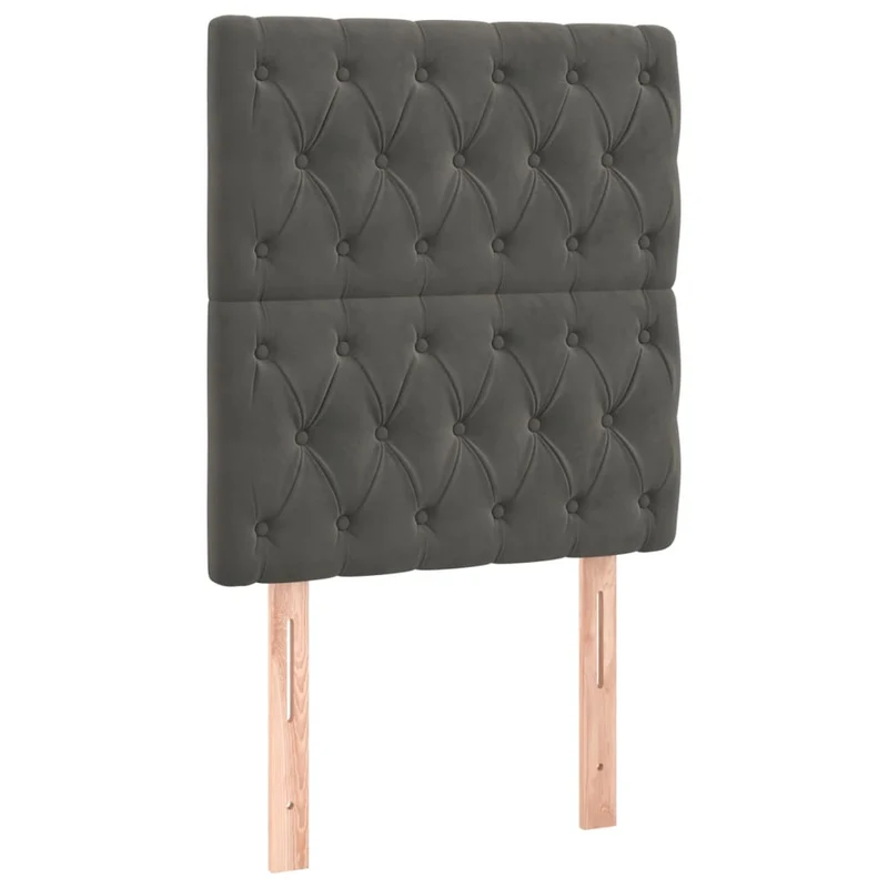 Cadre de lit LED avec sommier tête de lit matelas 80x200cm tissu velours gris foncé TDL0208273