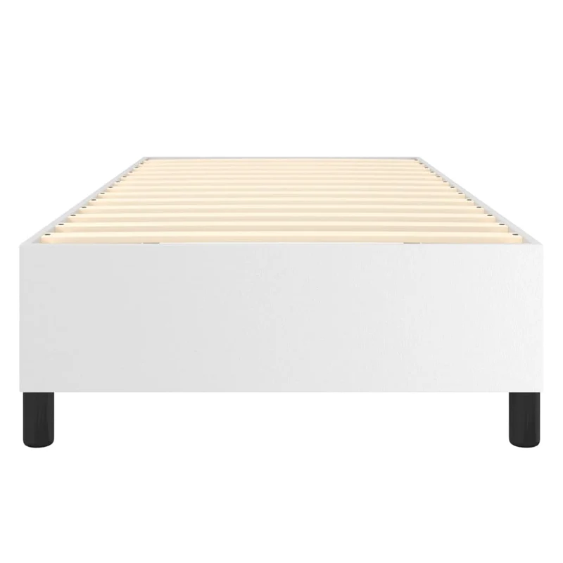 Sommier à lattes sur pieds cadre de lit 90x200 cm synthétique blanc TDL0207351