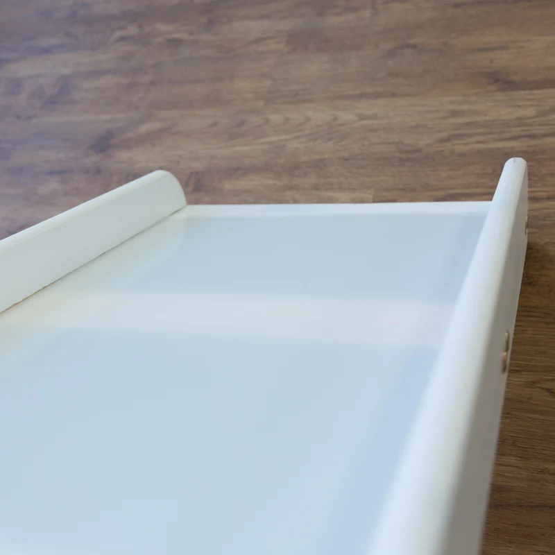 Lit mezzanine 90x200cm avec échelle toboggan en bois laqué blanc et toile bleu incluse LIT06009