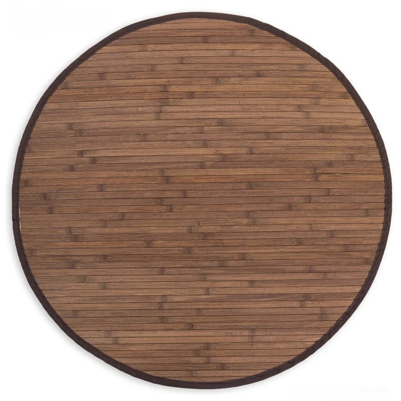 Tapis en bambou rond brun foncé Ø 200cm TAP06097