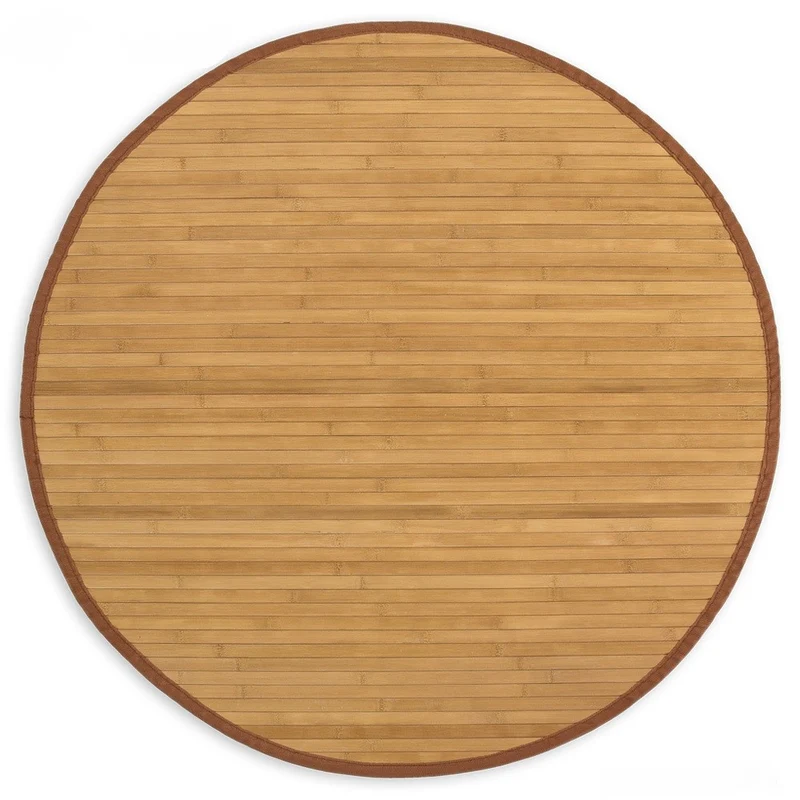 Tapis en bambou rond brun Ø 120cm TAP06068