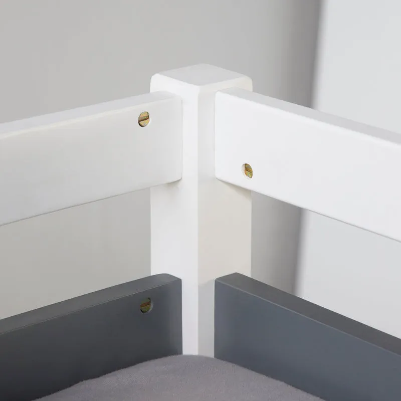 Lit mezzanine mi-hauteur pour enfant 90x200cm avec rangement bureau extensible et sommier LIT06199
