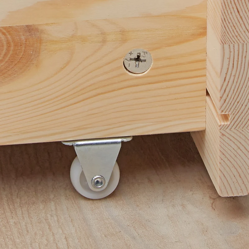 Lit palette en bois massif 90x200 cm avec tiroirs de rangement et sommier à lattes LIT06218