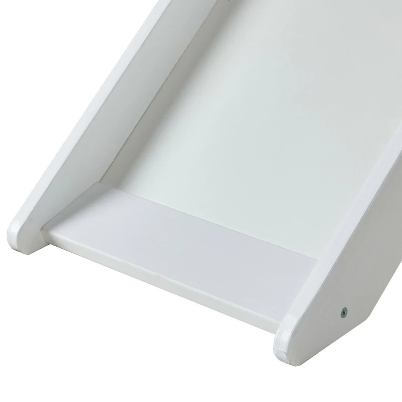 Lit mezzanine pour enfant avec sommier à lattes échelle et toboggan 90x200 cm en bois blanc LIT06233