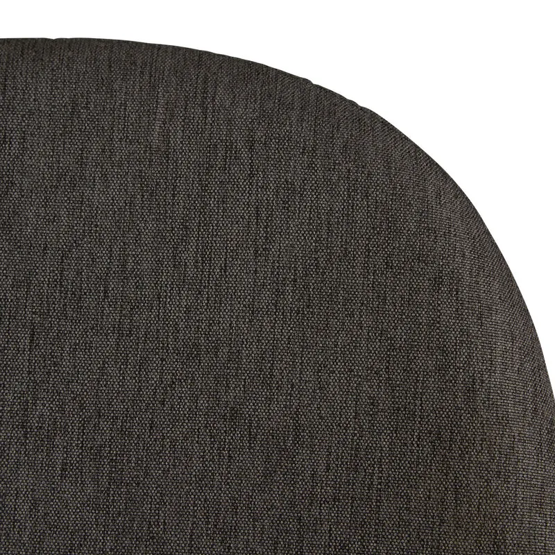 Chaise de salle à manger cuisine confortable et moderne en tissu anthracite pieds métal aspect bois CDS06003