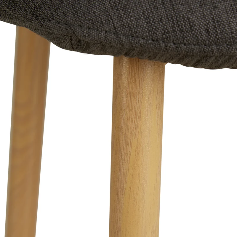 Lot de 2 chaises de salle à manger cuisine confortable et moderne en tissu anthracite pieds métal aspect bois CDS06103