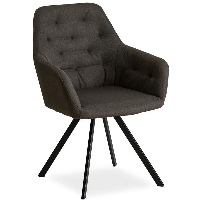 Lot de 4 chaises de salle à manger salon avec revêtement confortable couleur anthracite CDS06206