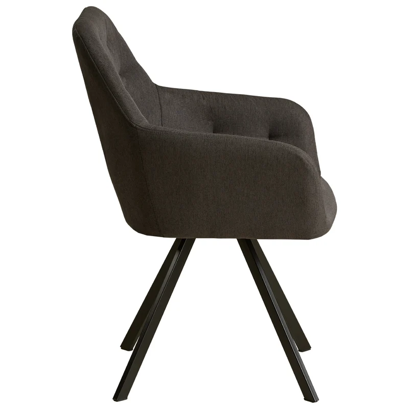 Lot de 4 chaises de salle à manger salon avec revêtement confortable couleur anthracite CDS06206