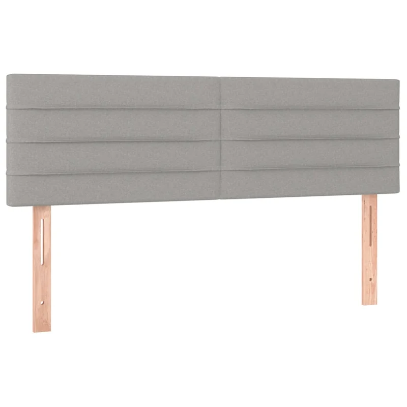 Tête de lit accessoire couchage chambre à coucher meuble à LED 144 x 5 x 78/88 cm tissu gris clair TDL0201400