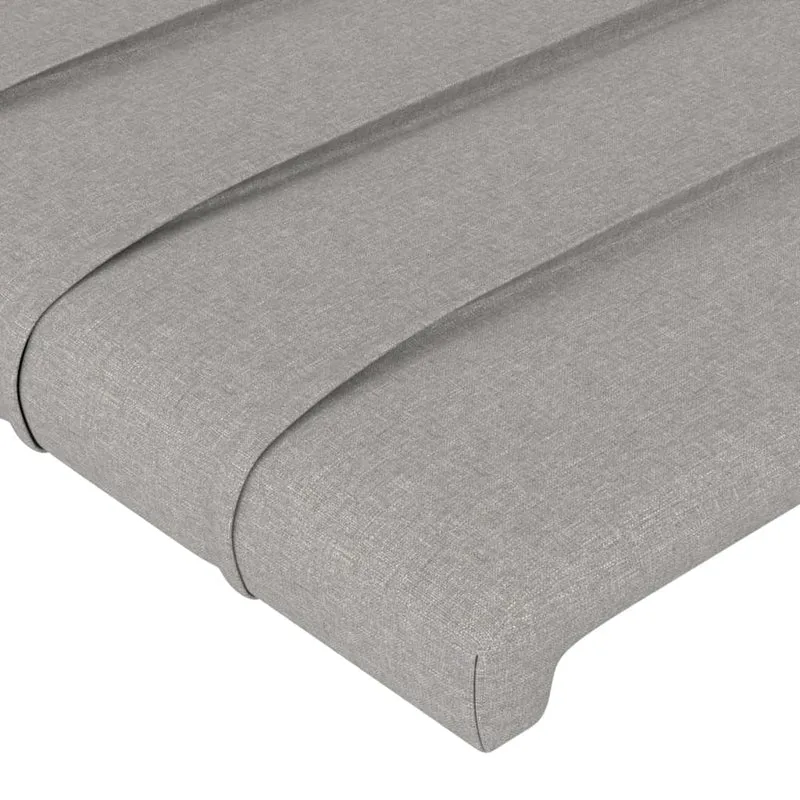 Tête de lit accessoire couchage chambre à coucher meuble à LED 144 x 5 x 118/128 cm tissu gris clair TDL0201410