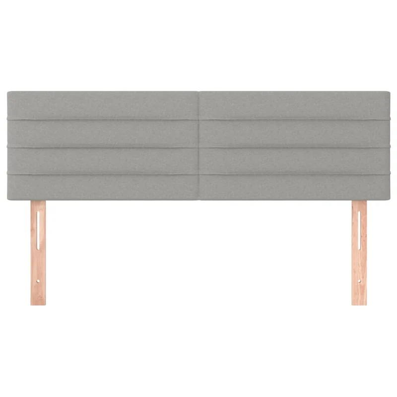 Tête de lit accessoire couchage chambre à coucher meuble 2 parties 72 x 5 x 78/88 cm tissu gris clair TDL0206432
