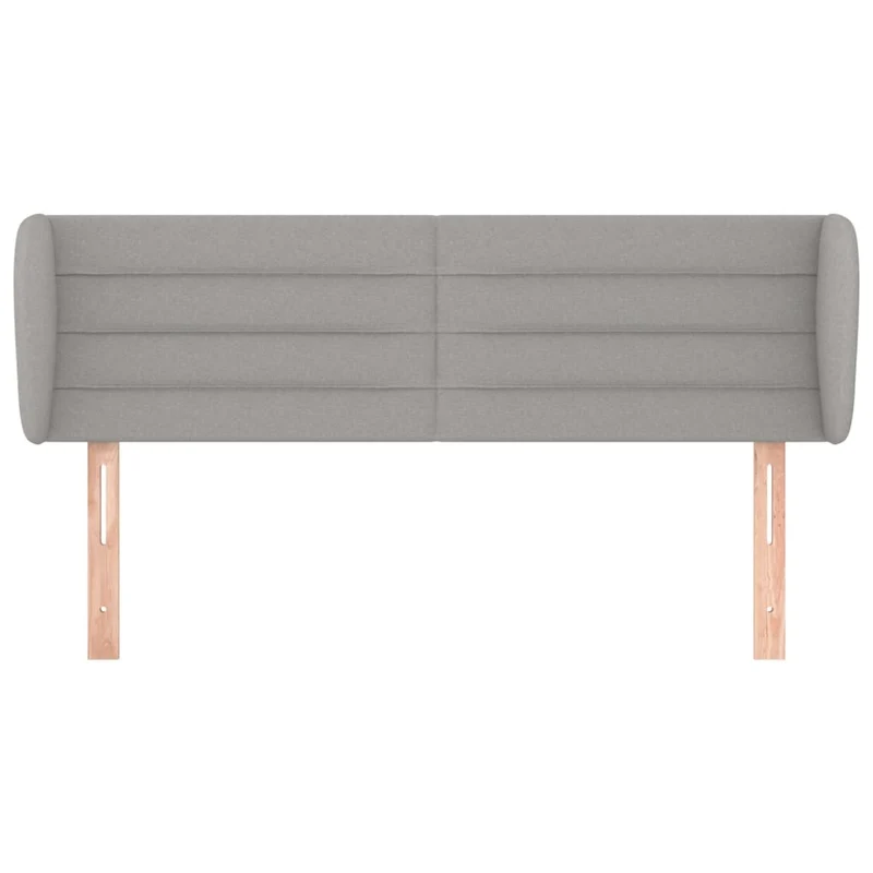 Tête de lit accessoire couchage chambre à coucher meuble avec rebord latéral 147 x 23 x 78/88 cm tissu gris clair TDL0205238
