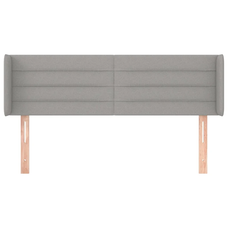 Tête de lit accessoire couchage chambre à coucher meuble avec rebord latéral 147 x 16 x 78/88 cm tissu gris clair TDL0205261