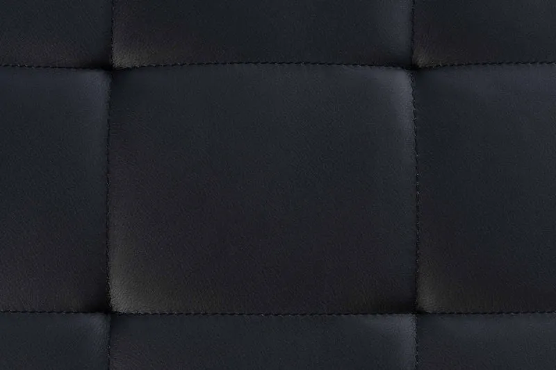 Banc tabouret assise capitonné en synthétique noir cadre en acier inoxydable 100x40 cm 10_0000802