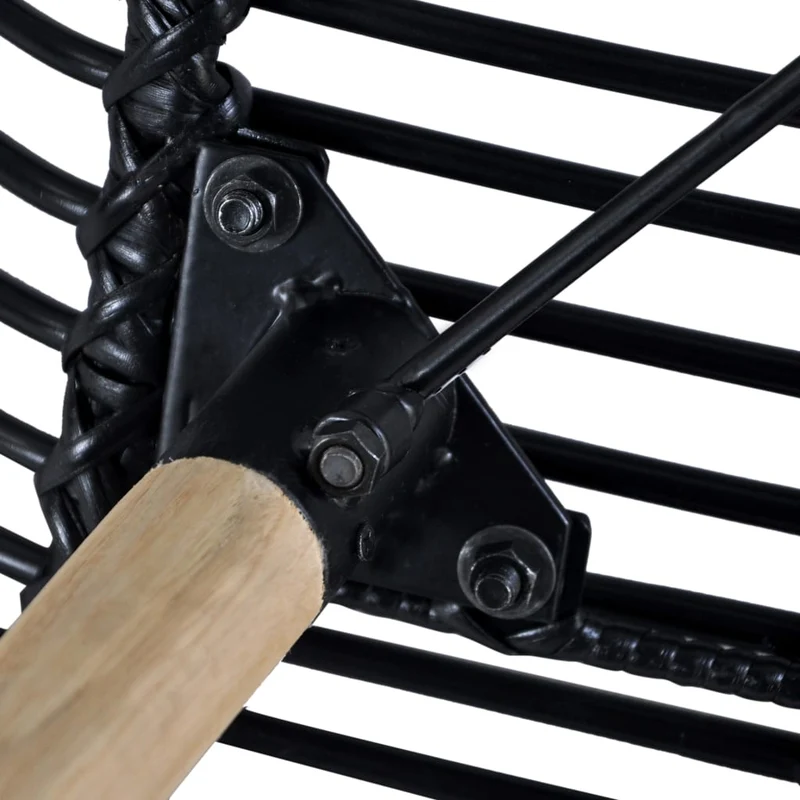 Lot de 4 chaises de salle à manger cuisine noir Rotin naturel CDS021792