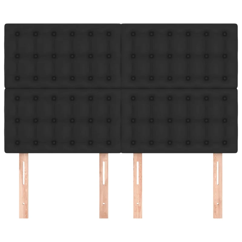 Tête de lit accessoire couchage chambre à coucher meuble capitonné 4 parties 72 x 5 x 78/88 cm synthétique noir TDL0205973