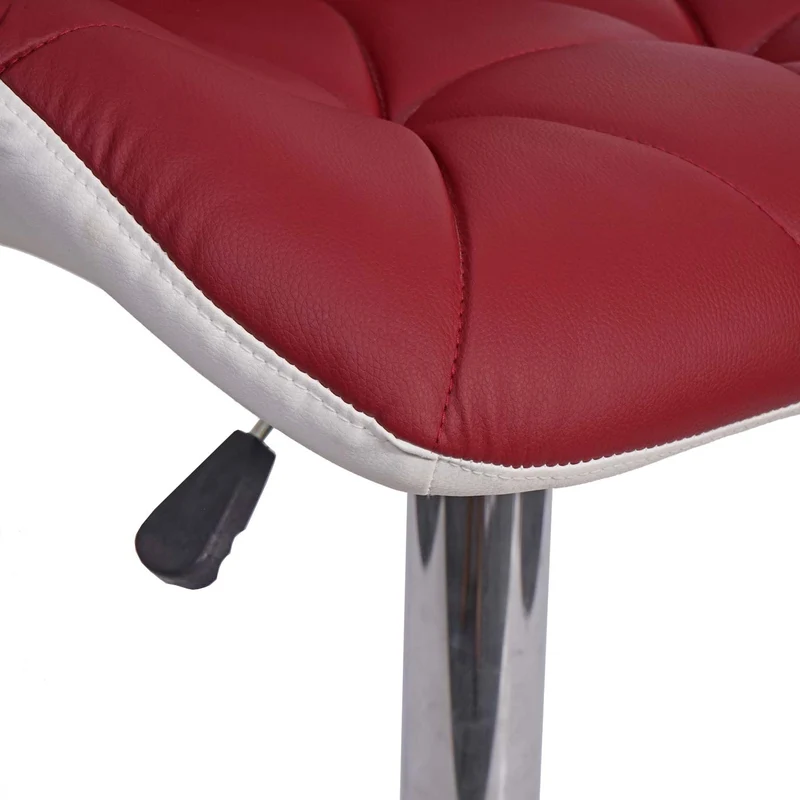 Tabouret de bar chaise de comptoir hauteur réglable en synthétique bordeaux cadre en acier chromé 04_0001233