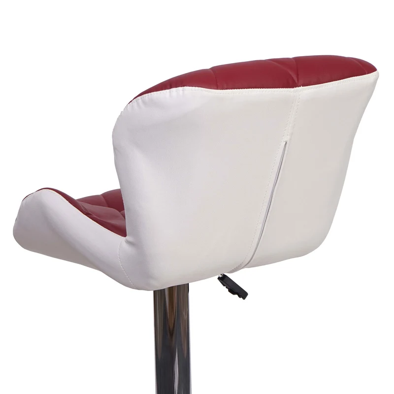 Tabouret de bar chaise de comptoir hauteur réglable en synthétique bordeaux cadre en acier chromé 04_0001233