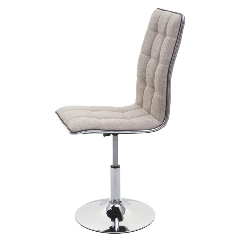Lot de 2 chaises à manger cuisine réglable en hauteur en tissu gris crème design chic et élégant 04_0000350