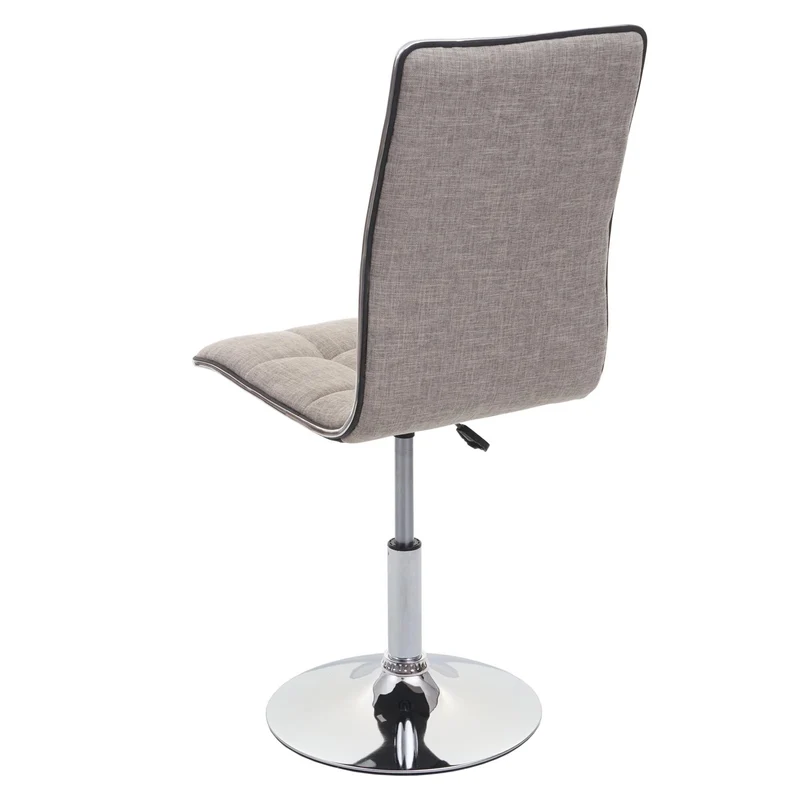 Lot de 2 chaises à manger cuisine réglable en hauteur en tissu gris crème design chic et élégant 04_0000350