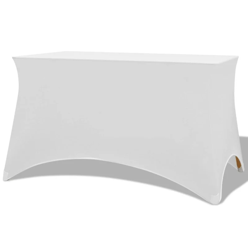 Housses extensibles pour table 2 pièces 120x60,5x74 cm Blanc DEC022427
