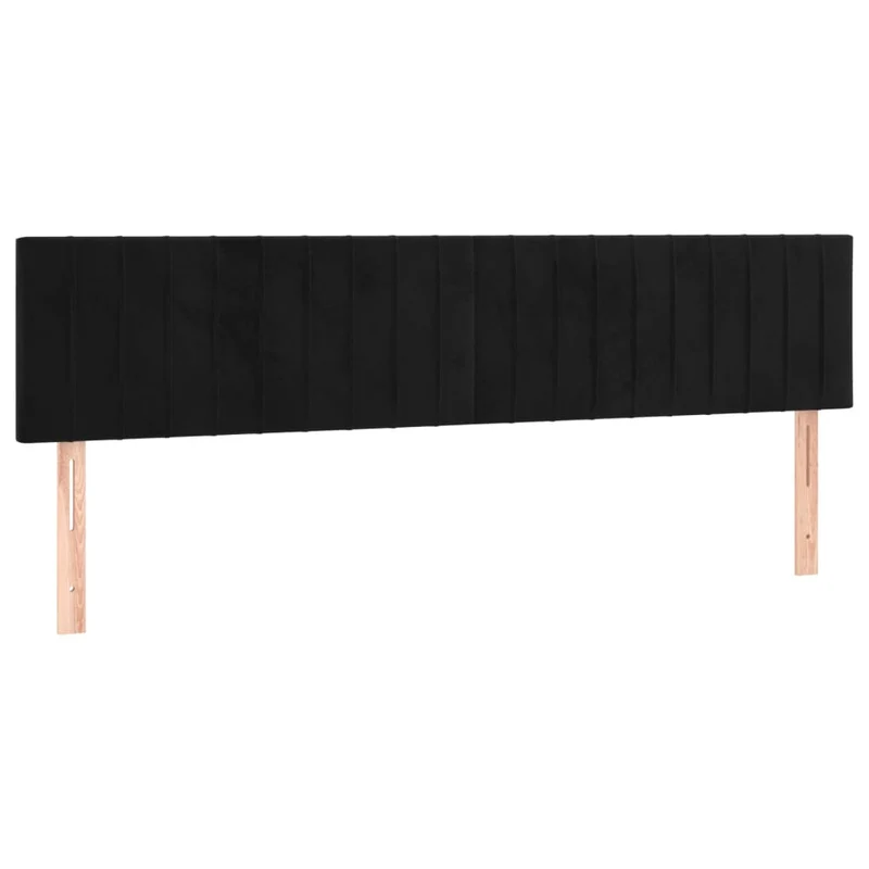 Tête de lit accessoire couchage chambre à coucher meuble 2 parties 100 x 5 x 78/88 cm tissu velours noir TDL0206266
