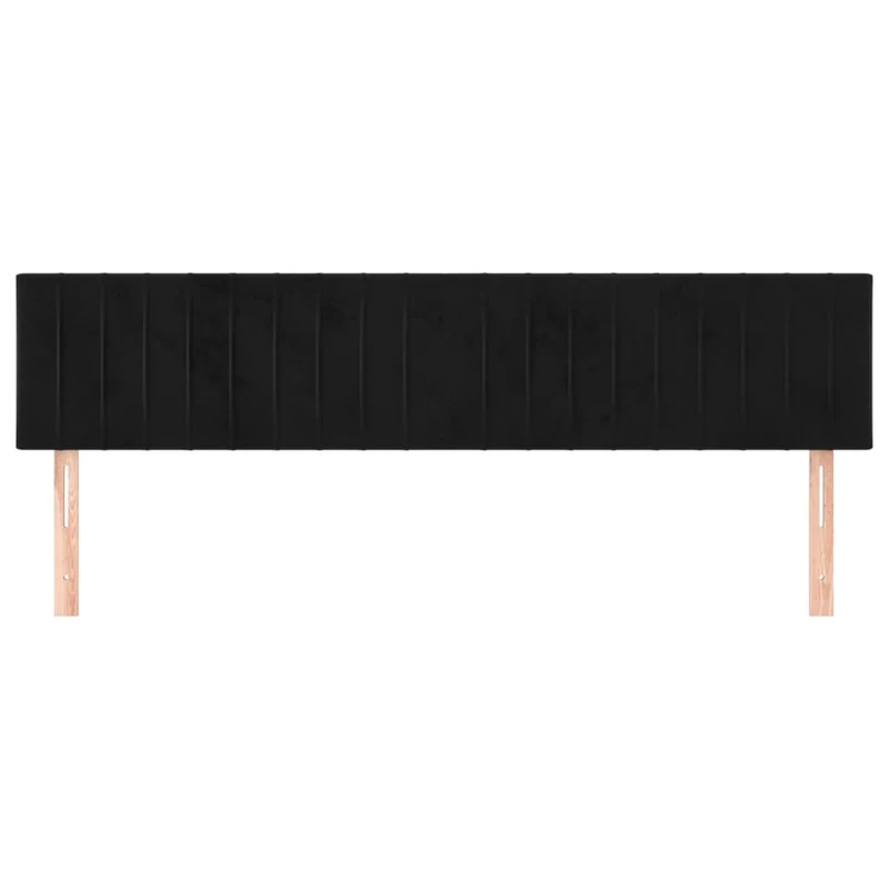 Tête de lit accessoire couchage chambre à coucher meuble 2 parties 100 x 5 x 78/88 cm tissu velours noir TDL0206266