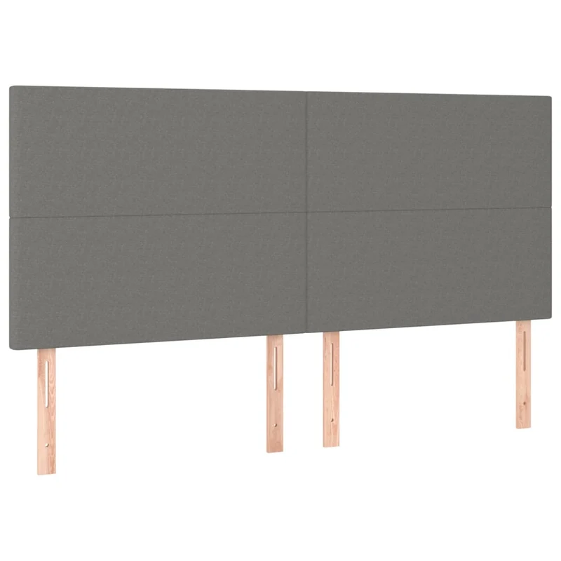 Tête de lit accessoire couchage chambre à coucher meuble 4 parties 100 x 5 x 78/88 cm tissu gris foncé TDL0206022