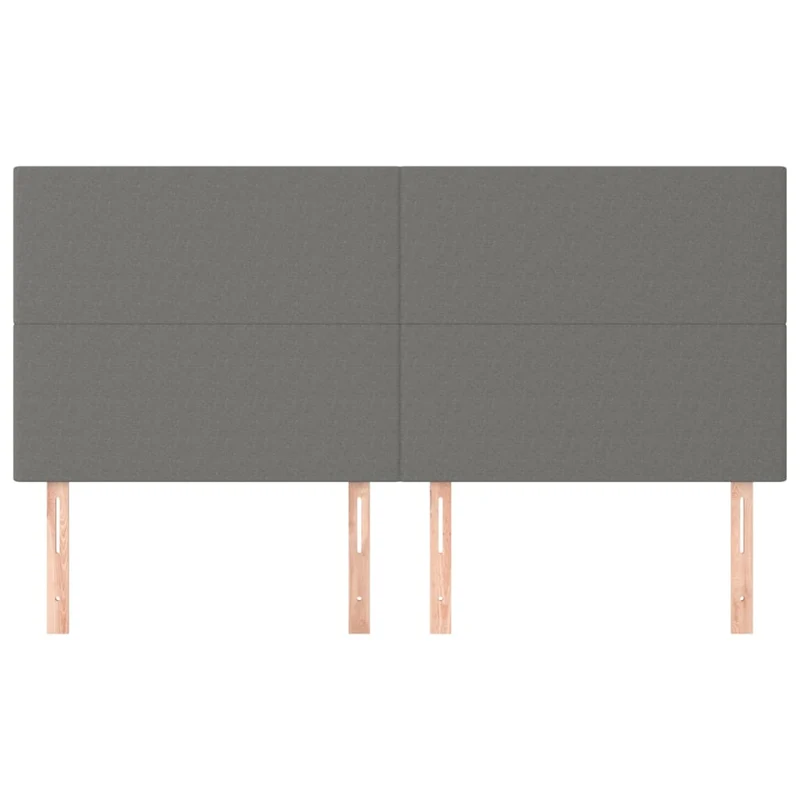 Tête de lit accessoire couchage chambre à coucher meuble 4 parties 100 x 5 x 78/88 cm tissu gris foncé TDL0206022