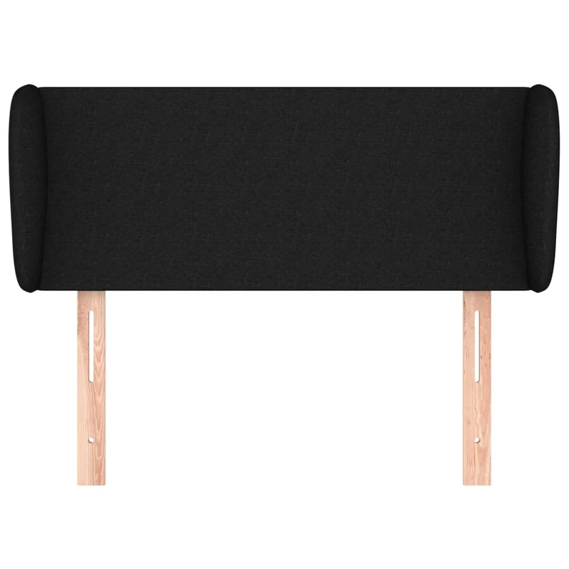 Tête de lit accessoire couchage chambre à coucher meuble avec rebord latéral 83 x 23 x 78/88 cm tissu noir TDL0204426
