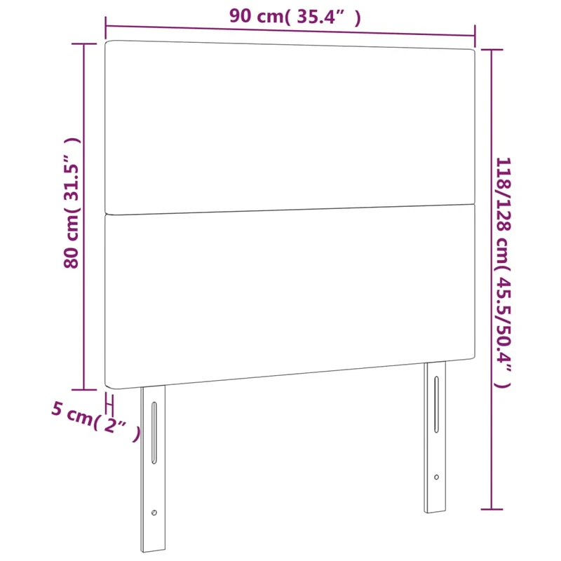 Tête de lit accessoire couchage chambre à coucher meuble 2 parties 90 x 5 x 78/88 cm synthétique blanc TDL0206584