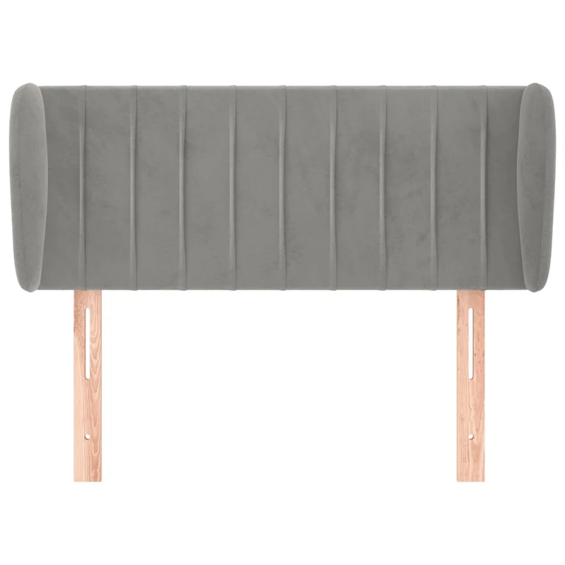 Tête de lit accessoire couchage chambre à coucher meuble avec rebord latéral 103 x 23 x 78/88 cm tissu velours gris clair TDL0205278