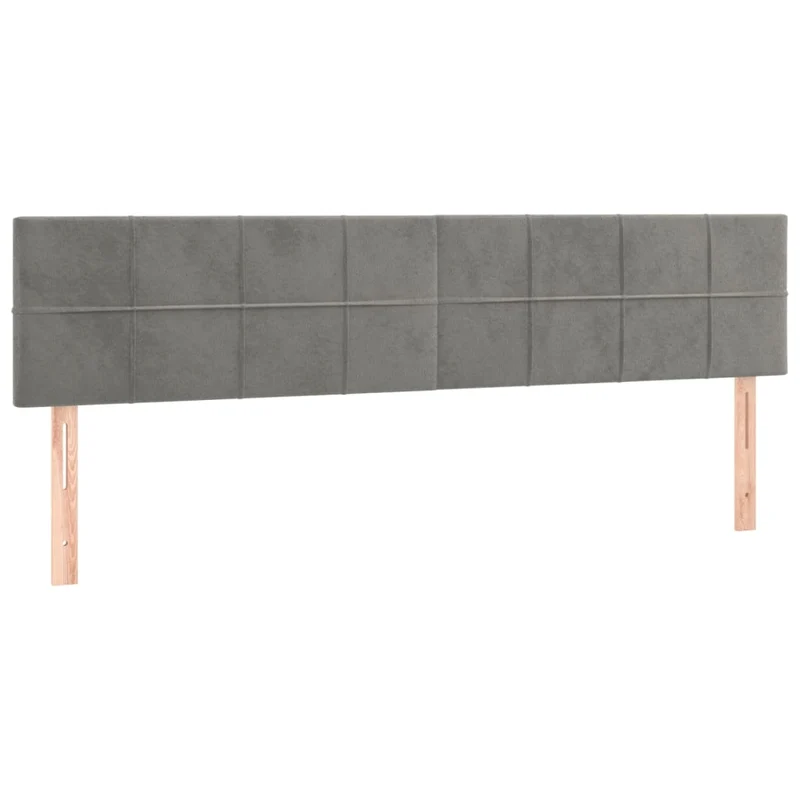 Tête de lit accessoire couchage chambre à coucher meuble 2 parties 90 x 5 x 78/88 cm tissu velours gris clair TDL0206399