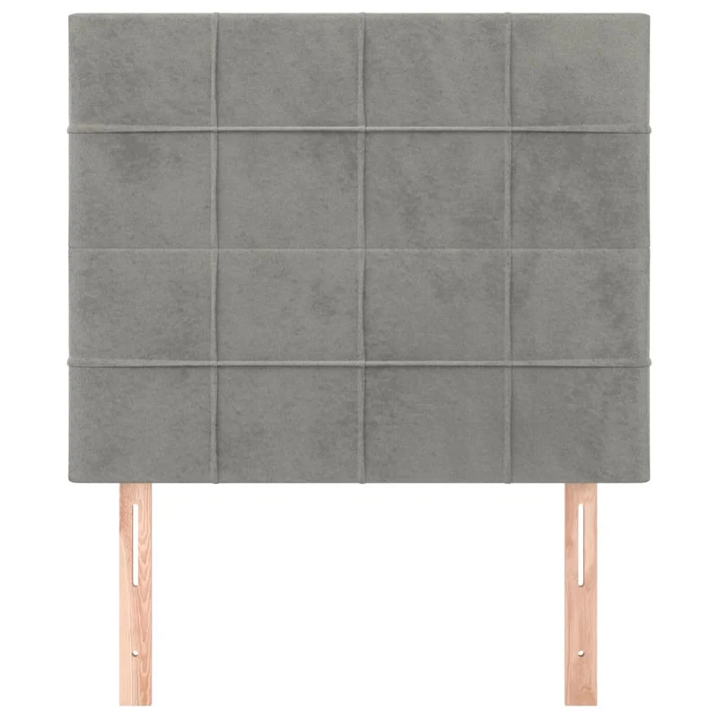Tête de lit accessoire couchage chambre à coucher meuble 2 parties 90 x 5 x 78/88 cm tissu velours gris clair TDL0206398