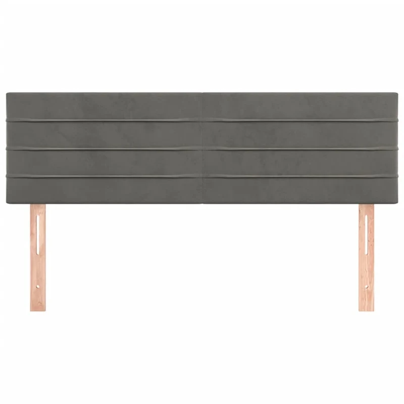 Tête de lit accessoire couchage chambre à coucher meuble 2 parties 72 x 5 x 78/88 cm tissu velours gris foncé TDL0206366