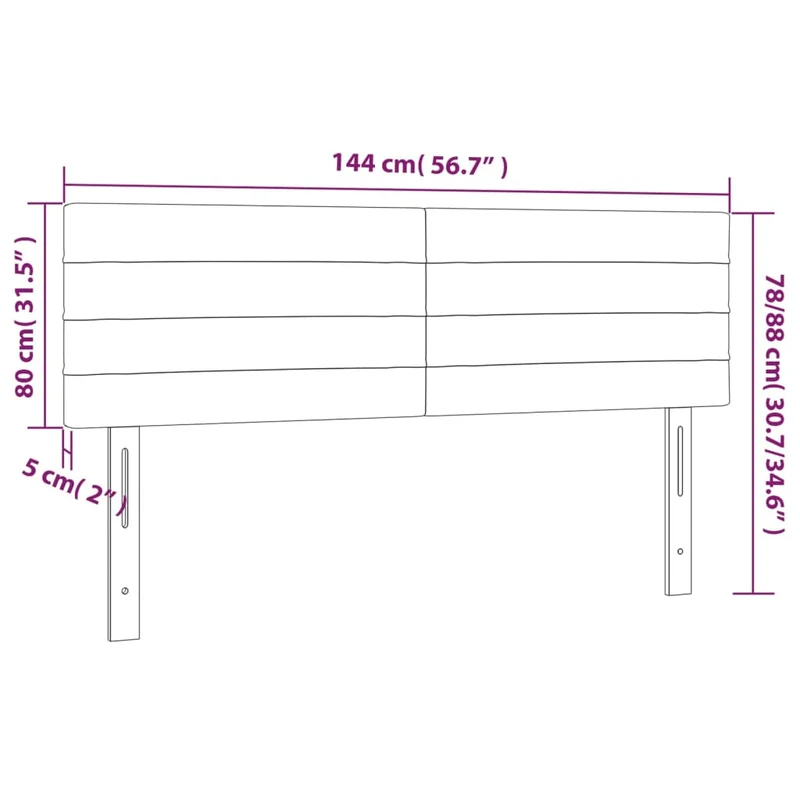 Tête de lit accessoire couchage chambre à coucher meuble 2 parties 72 x 5 x 78/88 cm tissu velours gris foncé TDL0206366