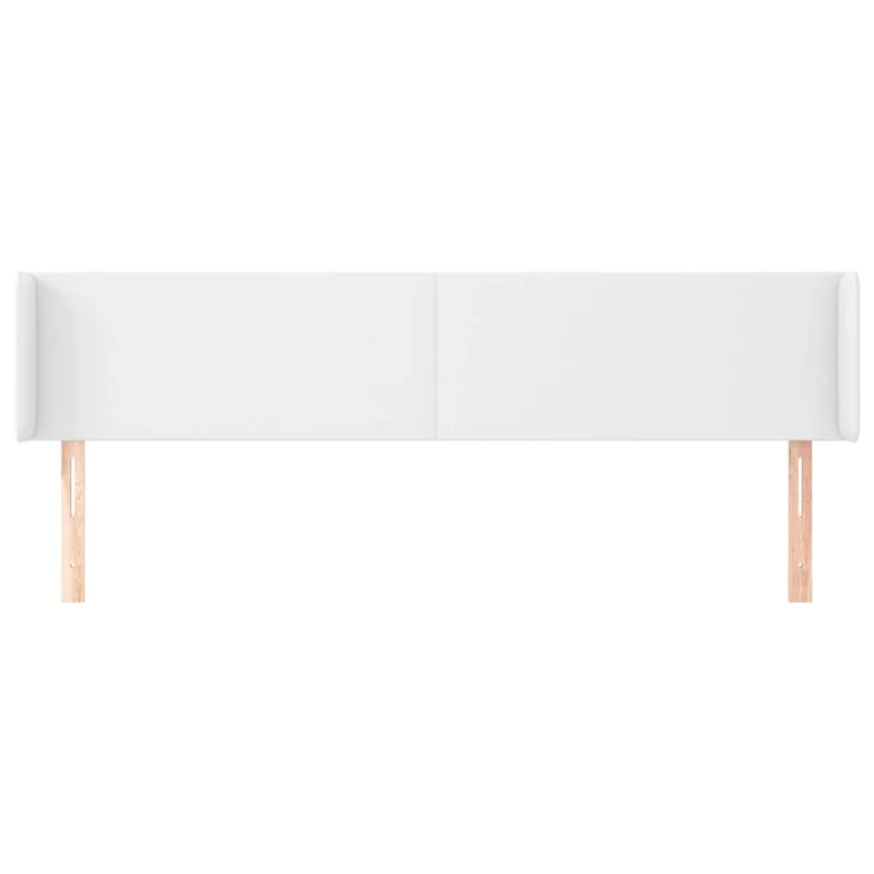 Tête de lit accessoire couchage chambre à coucher meuble avec rebord latéral 203 x 16 x 78/88 cm synthétique blanc TDL0205782