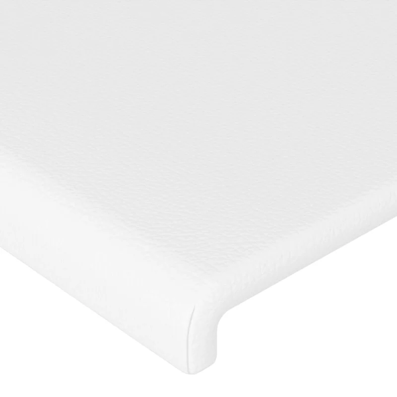 Tête de lit accessoire couchage chambre à coucher meuble avec rebord latéral 203 x 16 x 78/88 cm synthétique blanc TDL0205782